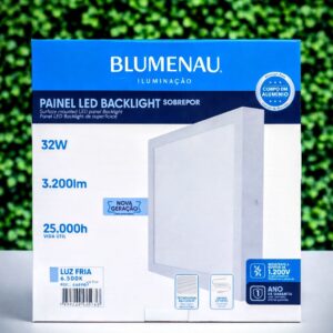 Painel Backlight Led Sobrepor Quadrado 32W 3.200Lm Bivolt Blumenau