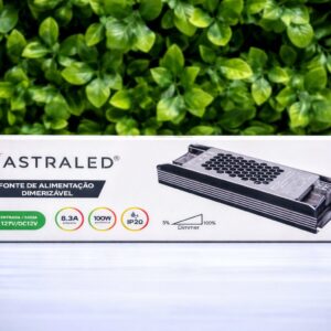 Led Driver Slim Dimerizável 100W 127V Saida de 12V Ip20 Astraled