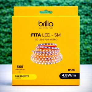 Fita Flex Led 4,8W/M 12V Irc&Gt;80 Ip20 5M Brilia