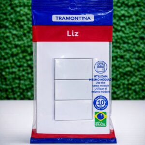 Conjunto Interruptor 3 Tcls Simples 10A/250V Liz Branco Tramontina