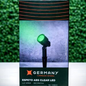 Espeto Led Clear Abs 6W Luz Verde Bivolt Ip65 Preto Germany