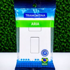 Conjunto Interruptor 1 Tcl Simples 6A/250V Aria Branco Tramontina