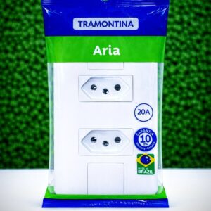 Conjunto Tomada Dupla 2P+T 20A/250V Liz Branca Tramontina
