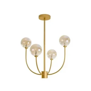 Pendente Grape Ouro Fosco + Ambar  55Xh125Cm 4Xg9 Starlux