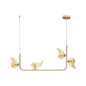 Pendente Angel 4Xg9 94X120Cm Ouro Fosco/Ambar Starlux