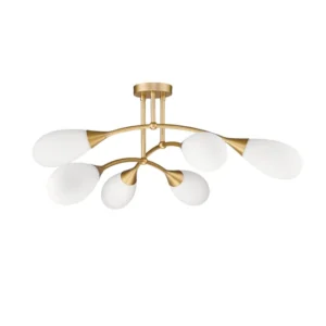 Plafon Mayla 6Xg9 92X37Cm Ouro/Br Fosco Starlux